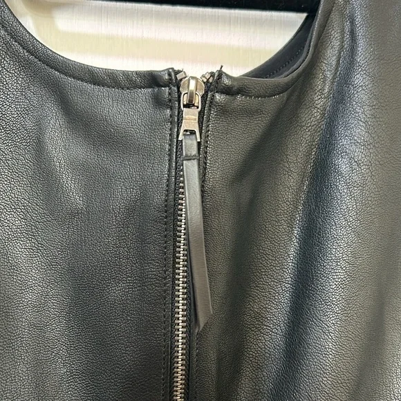 SPANX WOMENS BLACK LEATHER LIKE COMBO FITTED SHEATH DRESS BLACK Sz 1X NEW - Picture 9 of 14